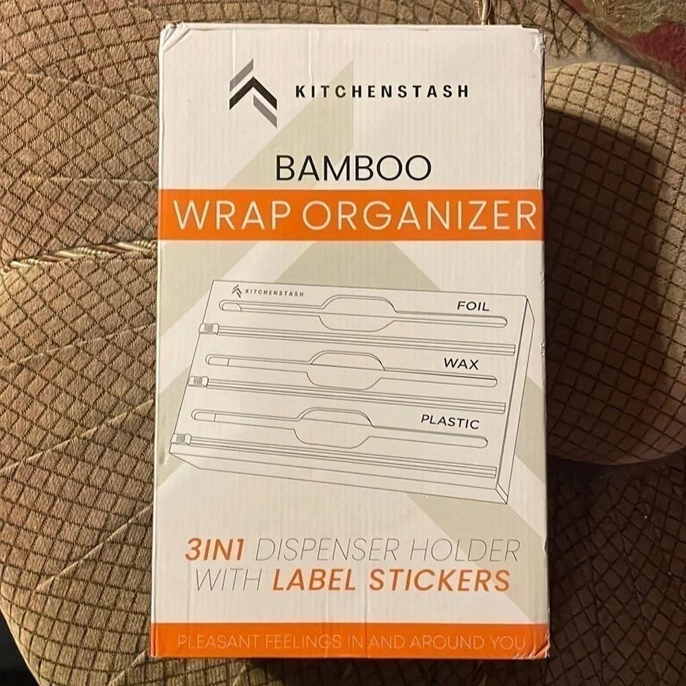 Brand New Bamboo Plastic Wrap Dispenser Cutter, 12